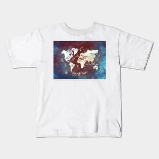 world map text  #map #worldmap Kids T-Shirt